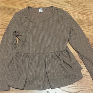 SHEIN Brown Textured Kids Top NWOT